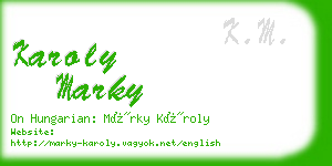 karoly marky business card